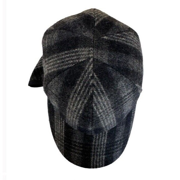 GOTTMAN Casual Wool Cap Tuck Away Ear Cuffs Black Gray Plaid Winter Small EUC - Picture 2 of 9